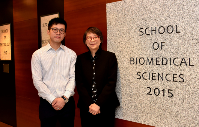 港大李嘉誠醫學院生物醫學科學學院副教授禤承恩博士(圖左)與港大李嘉誠醫學院病理系臨床教授邱瑋璇教授(圖右)一起參與此項研究。